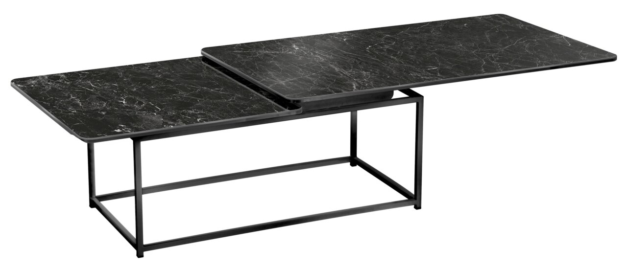 Zurbrüggen Salontafel AMERIGO Moderne salontafel met zwarte marmerlook en metalen onderstel, zijaanzicht
