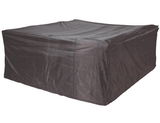 Schwarze Loungesethülle aus robustem Material, seitliche Perspektive