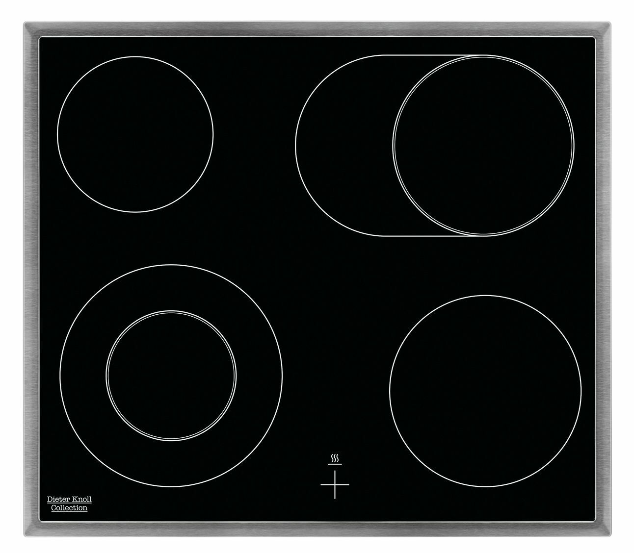 Dieter Knoll Glaskeramikkochfeld DKEV6046XB Glaskeramikkochfeld mit vier Kochzonen, Draufsicht