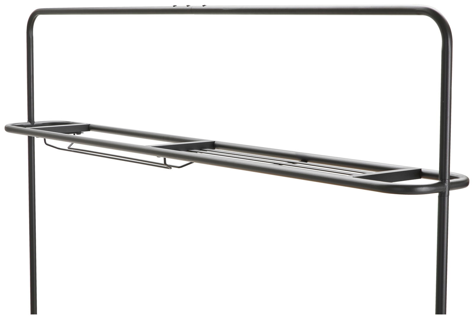 Schwarzes Bar-Set-Gestell aus Metall, seitliche Perspektive