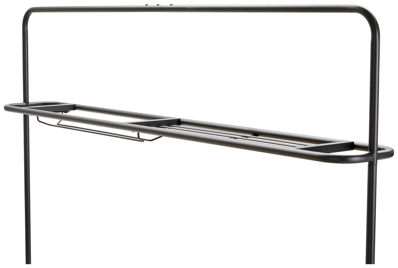 Schwarzes Bar-Set-Gestell aus Metall, seitliche Perspektive