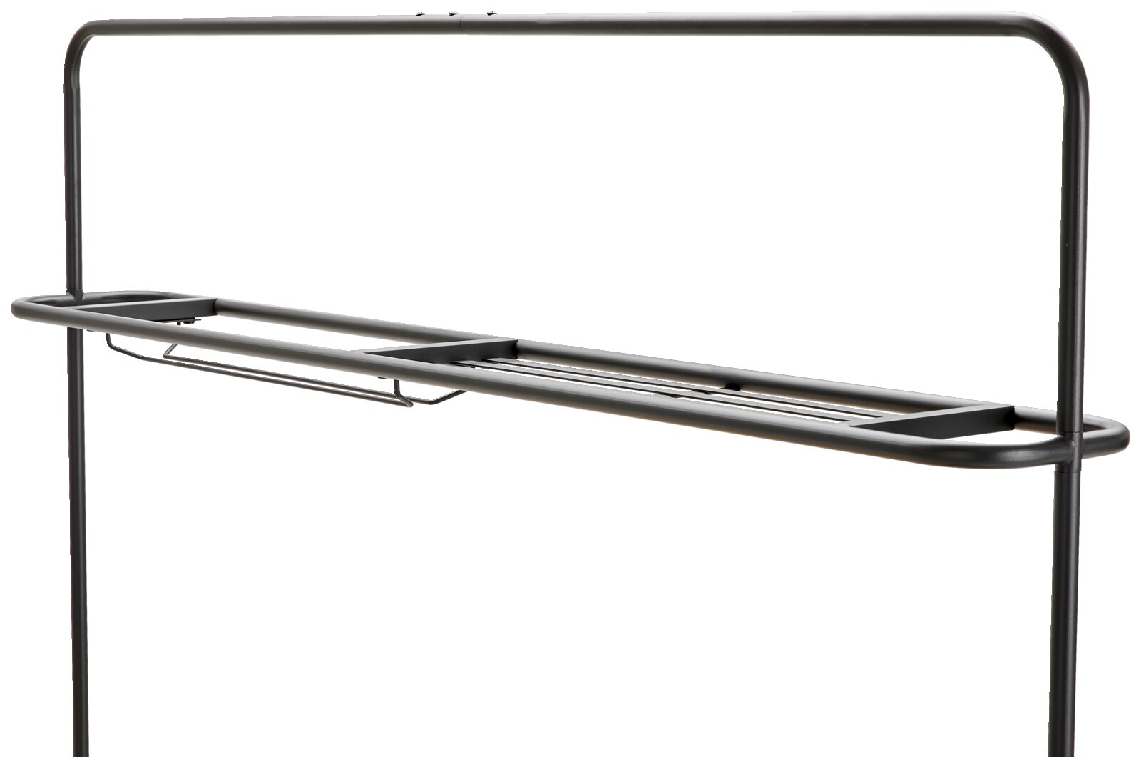Schwarzes Bar-Set-Gestell aus Metall, seitliche Perspektive