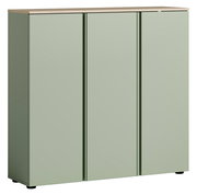 XL-Schuhschrank in hellem Grün mit drei Türen, aus frontaler Perspektive