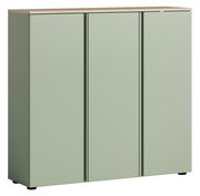 XL-Schuhschrank in hellem Grün mit drei Türen, aus frontaler Perspektive