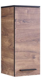 Moderner Wandschrank aus Holz mit natürlicher Maserung, seitliche Perspektive