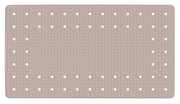 Rechteckige Wanneneinlage Mirasol in Taupe mit rutschfester Oberfläche und Lochmuster, Draufsicht