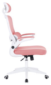 Moderner Drehstuhl in Rosa und Weiß, Seitenansicht