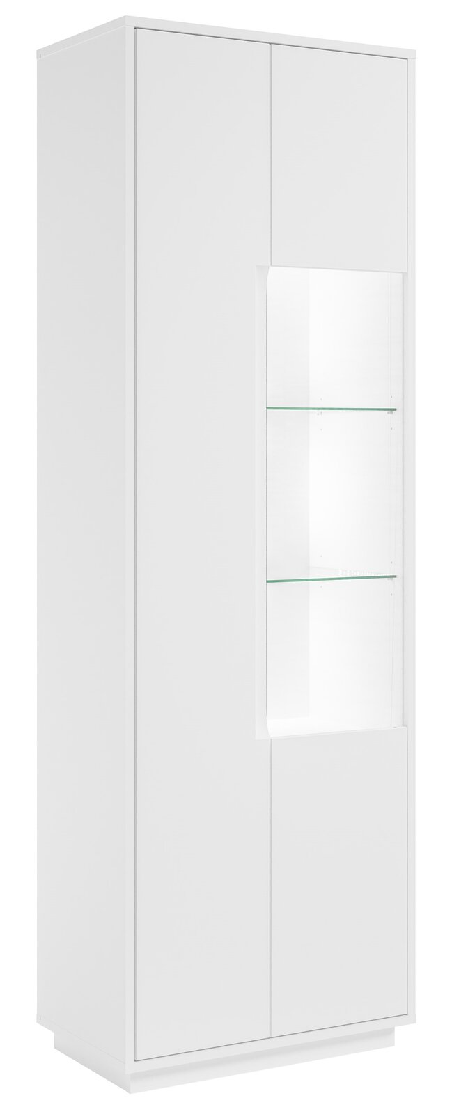 Z2 Vitrine SANTANA Weiße Vitrine mit Glaseinsatz, frontal fotografiert