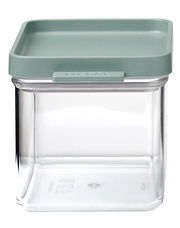 Vorratsdose Nordic Sage mit grünem Deckel, frontale Ansicht