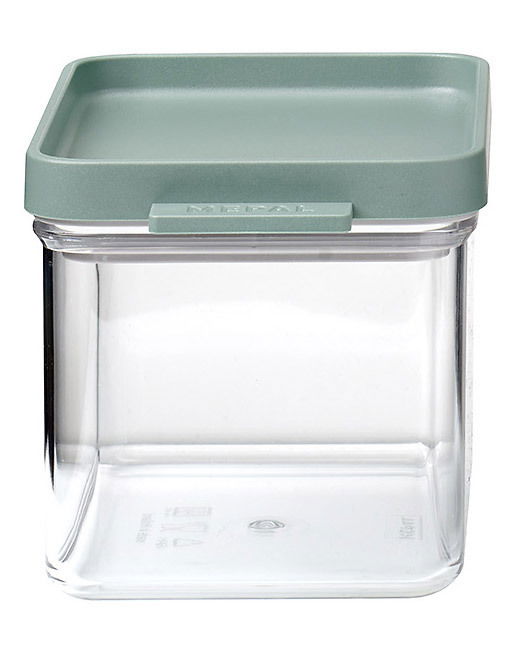 Vorratsdose Nordic Sage mit grünem Deckel, frontale Ansicht