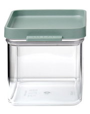 Vorratsdose Nordic Sage mit grünem Deckel, frontale Ansicht