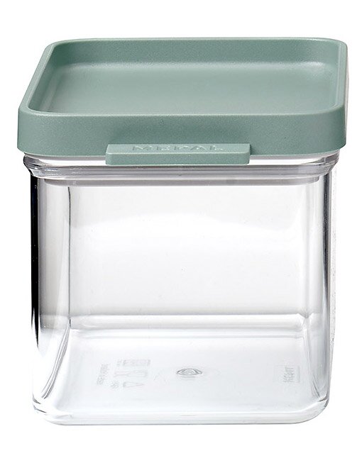 Vorratsdose Nordic Sage mit grünem Deckel, frontale Ansicht