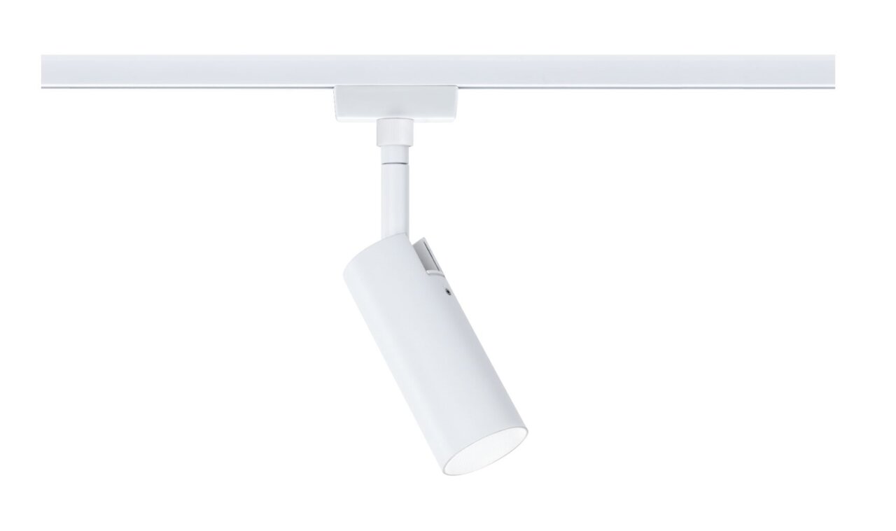 PAULMANN Schienenspot Tubo URail Weißer Schienenspot Tubo, seitliche Perspektive