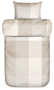 Bettwäsche-Set in Beige- und Cremetönen mit Karomuster, Ansicht von oben