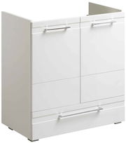 Moderner weißer Waschtischunterschrank mit zwei Türen und einer Schublade, Frontansicht