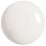 Weißer Suppenteller Afina 25cm mit feinem Rillenmuster, Draufsicht