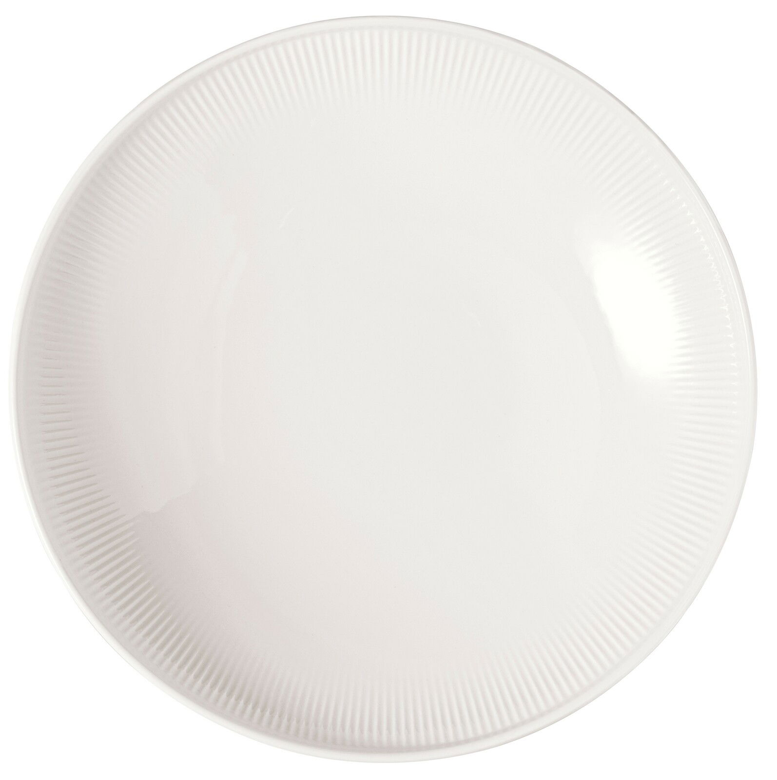 Villeroy & Boch Suppenteller AFINA Weißer Suppenteller Afina 25cm mit feinem Rillenmuster, Draufsicht