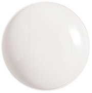 Weißer Suppenteller Afina 25cm mit feinem Rillenmuster, Draufsicht