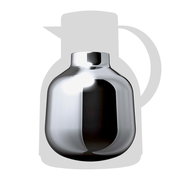 Isolierkanne SAMBA weiß, Vorderansicht mit glänzender Oberfläche und Schattenumriss