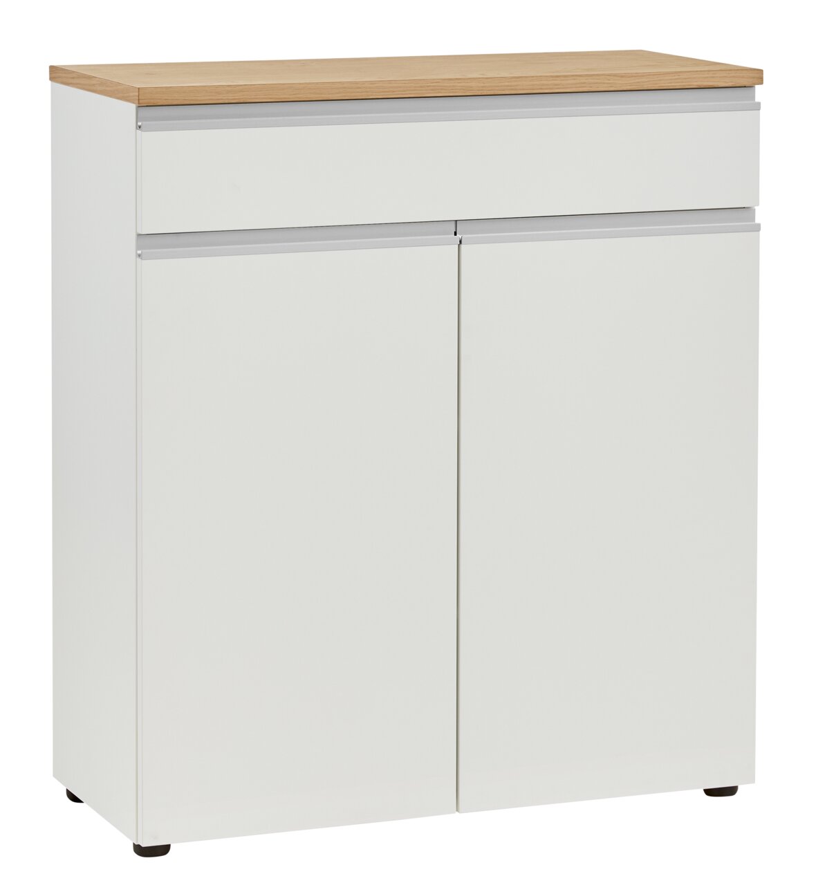 Dieter Knoll Kommode LENDINA Weiße Kombi-Kommode mit Holzoberfläche, Frontansicht