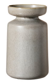 Graue Vase Imperia 30cm, zylindrische Form mit breitem Rand, seitliche Ansicht