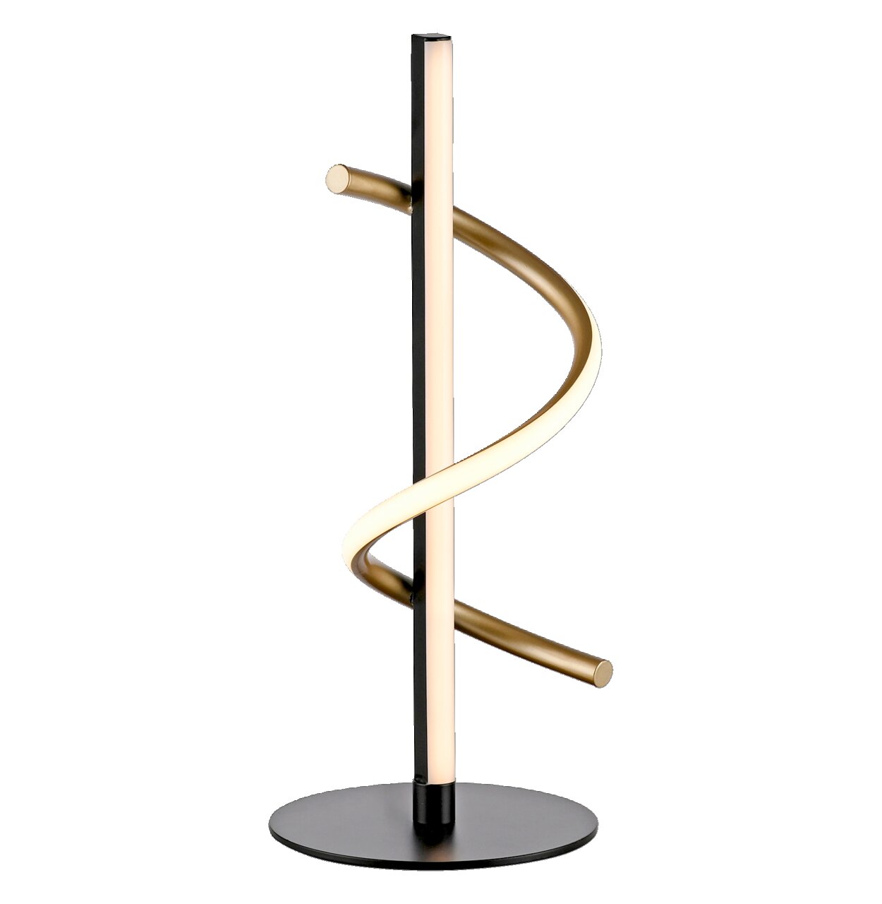 Moderne Tischleuchte EMANDA mit spiralförmigem Design, seitliche Perspektive