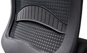 Rückansicht eines Chefsessels mit ergonomischer Rückenlehne und Netzstoff