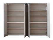 Mehrzweckschrank mit offenen Türen, fünf Regalböden, Frontalansicht