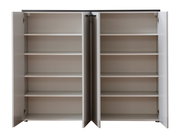 Mehrzweckschrank mit offenen Türen, fünf Regalböden, Frontalansicht