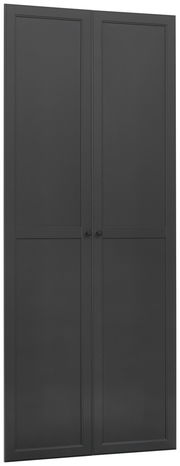 Schwarzes Tür-Set mit zwei Türen, frontale Ansicht