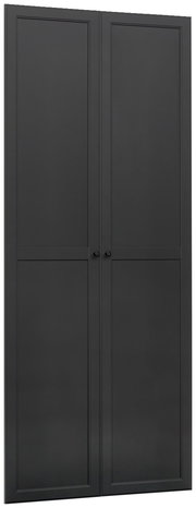 Schwarzes Tür-Set mit zwei Türen, frontale Ansicht