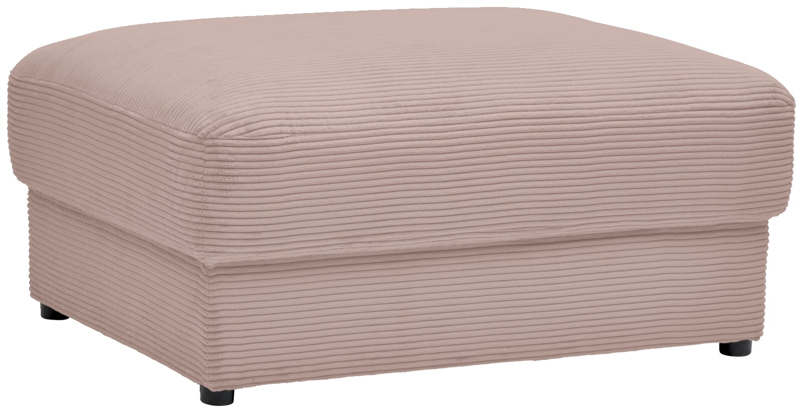Z2 Hocker NAPOLI Beiger Hocker mit geripptem Stoffbezug, seitliche Perspektive