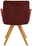 Dieter Knoll Design-Schalensessel PREMIO Rückansicht eines Design-Schalensessels mit weinrotem Bezug und Holzbeinen.