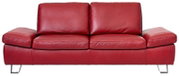 Rotes 2,5-Sitzer-Sofa aus Leder, Frontalansicht