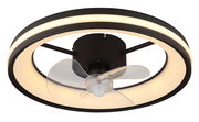 Moderner Deckenventilator mit LED-Beleuchtung, seitliche Perspektive