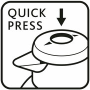 Illustration der Emsa Isolierkanne SAMBA mit Quick-Press-Verschluss, Draufsicht.