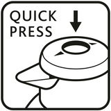 Illustration der Emsa Isolierkanne SAMBA mit Quick-Press-Verschluss, Draufsicht.