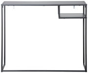 Moderner Konsolentisch aus Metall mit minimalistischem Design, frontal betrachtet.