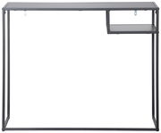 Moderner Konsolentisch aus Metall mit minimalistischem Design, frontal betrachtet.