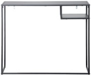 Moderner Konsolentisch aus Metall mit minimalistischem Design, frontal betrachtet.