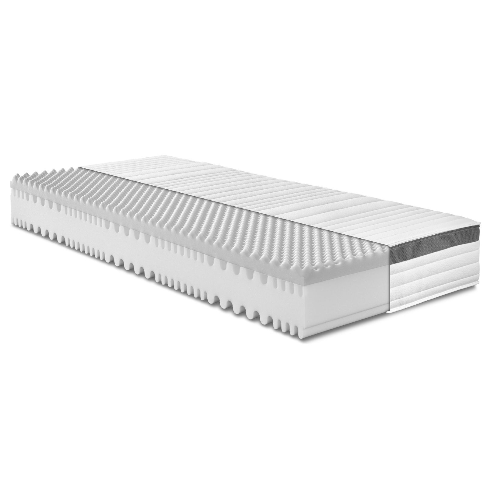 XORA Kaltschaummatratze H3 PREMIUM Kaltschaummatratze H3 in seitlicher Perspektive mit wellenförmiger Oberfläche