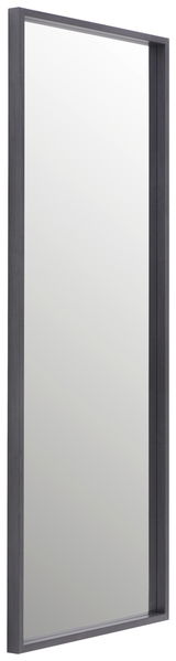 Großer rechteckiger Spiegel mit schwarzem Rahmen, seitliche Perspektive