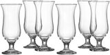Sechsteiliges Set von eleganten Cocktailgläsern mit breitem Fuß, seitliche Ansicht