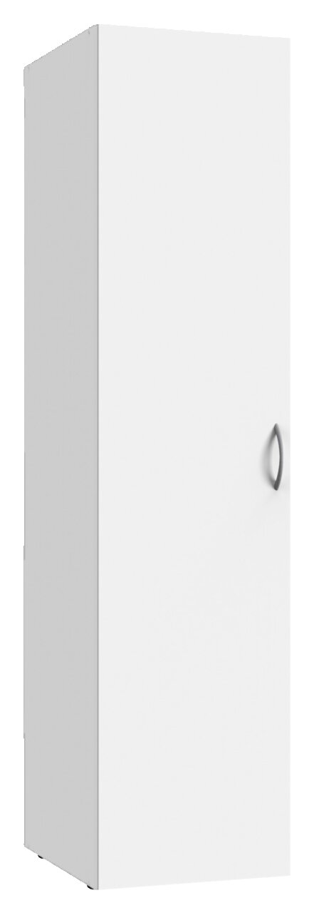XORA Kleiderschrank MULTIRAUMKONZEPT Weißer Kleiderschrank mit einer Tür und einem Griff, seitliche Perspektive