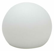 Weiße LED-Kugelleuchte Buly 20 mit Kabel, seitliche Perspektive