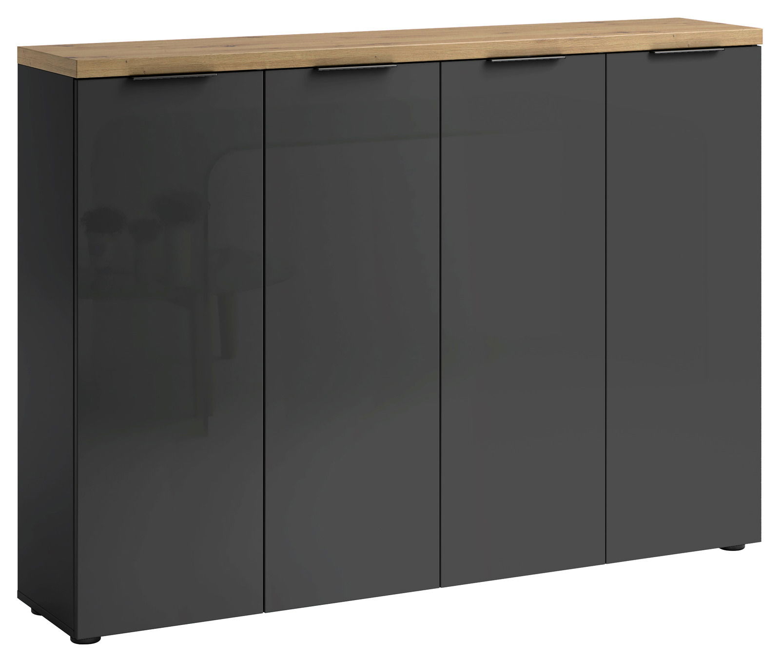 XORA XXL-Schuhschrank IDEA ANTHRAZIT XXL-Schuhschrank XORA IDEA in Weiß/Anthrazit mit Holzoberfläche, Frontansicht