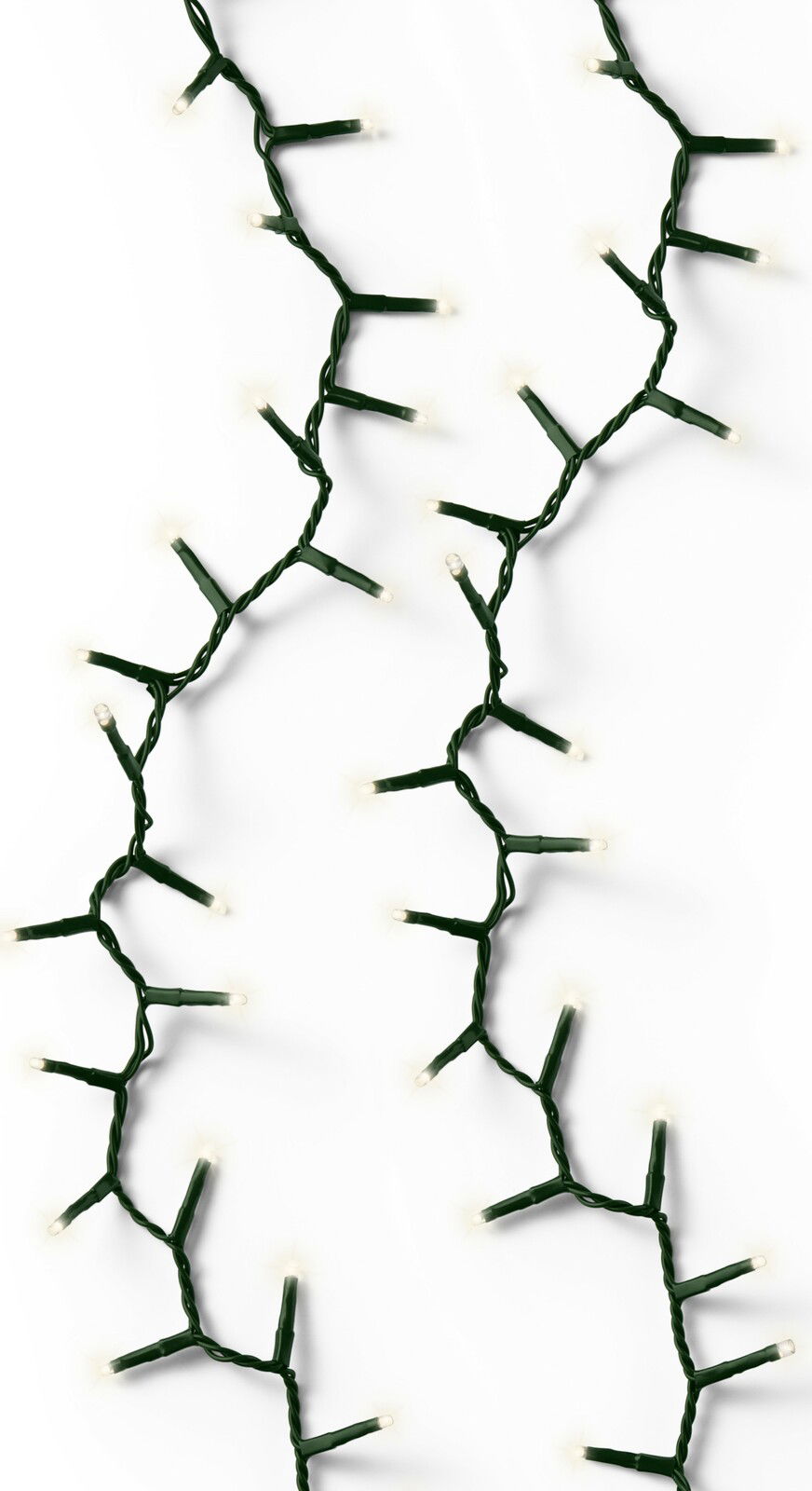 Lumineo LED-Lichterkette 60m mit 3000 Lampen LED-Lichterkette mit grünem Kabel aus der Vogelperspektive