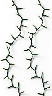 LED-Lichterkette mit grünem Kabel aus der Vogelperspektive