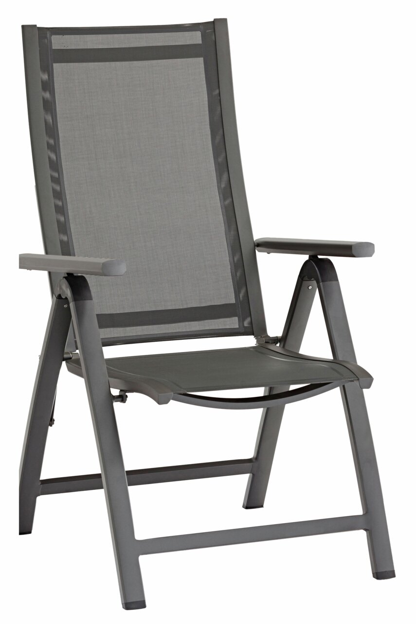 Zebra Klappsessel FLY Moderner Klappsessel aus Metall mit Netzbespannung, seitliche Perspektive