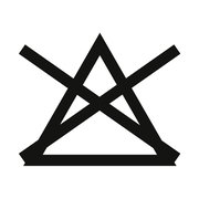 Symbol für nicht bleichen, schwarze Linien auf weißem Hintergrund, Vorderansicht